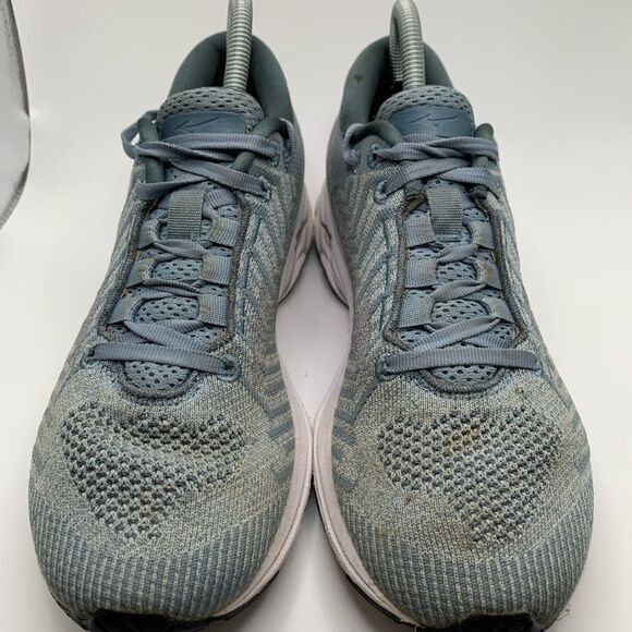 MIZUNO Women’s Size 9 Wave Rider Waveknit 3 411122.BFVB Gray Running Shoes - Picture 3 of 8